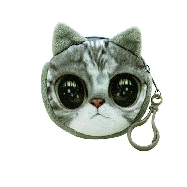 1Pc Kids Cute Cat Dog Face Zipper Case Coin Womens Purse Wallet Makeup Bag Pouch New