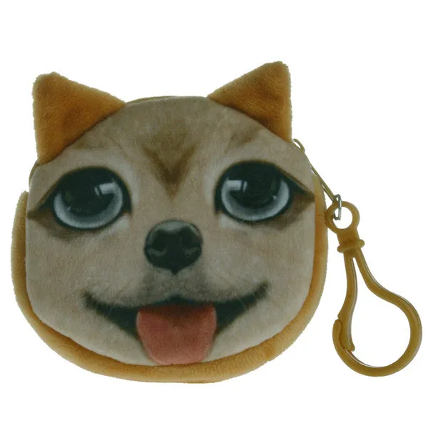 1Pc Kids Cute Cat Dog Face Zipper Case Coin Womens Purse Wallet Makeup Bag Pouch New