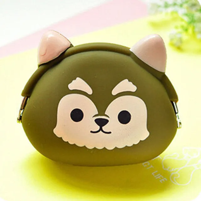 2016 New Fashion Lovely Kawaii Candy Color Cartoon Animal Women Girls Wallet Multicolor Jelly Silicone Coin Bag Purse Kid Gift