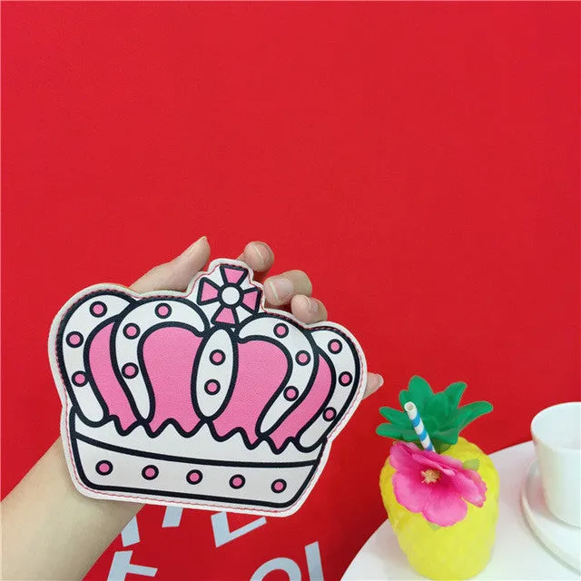 2017 Creative Cute Cartoon Coin Purse Key Chain Girl Leather Bus Camera Smile Crown TV Lipstick Zipper Change Wallet Card Holder