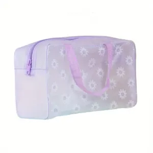 3pack PVC Floral Toiletry Bags Waterproof Portable Travel Storage