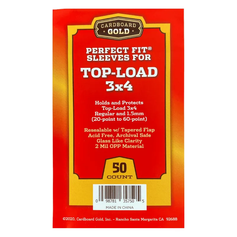 500ct Perfect Fit Graded Cards Sleeves - 20pt-60pt Size - Cardboard Gold