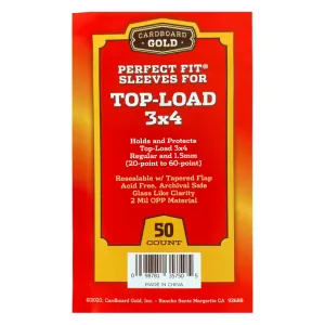 500ct Perfect Fit Graded Cards Sleeves - 20pt-60pt Size - Cardboard Gold