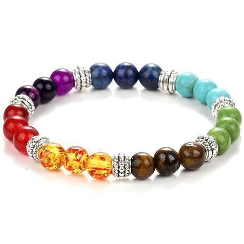 7 Chakra Bracelet Men Black Lava Healing Balance Beads Reiki Buddha Prayer Natural Stone Yoga Bracelet For Women