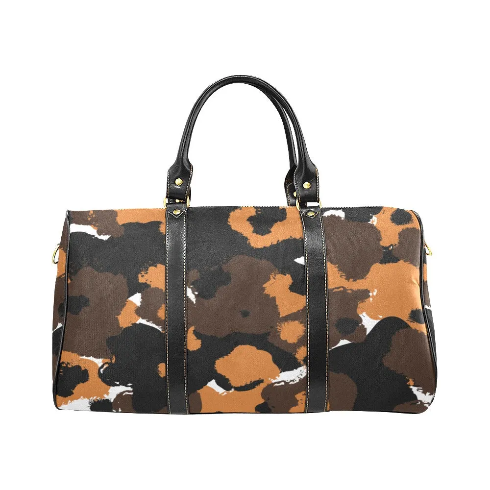 AMMA JO Duffle - COCOA CARMEL COW Print