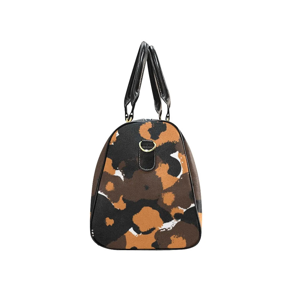 AMMA JO Duffle - COCOA CARMEL COW Print