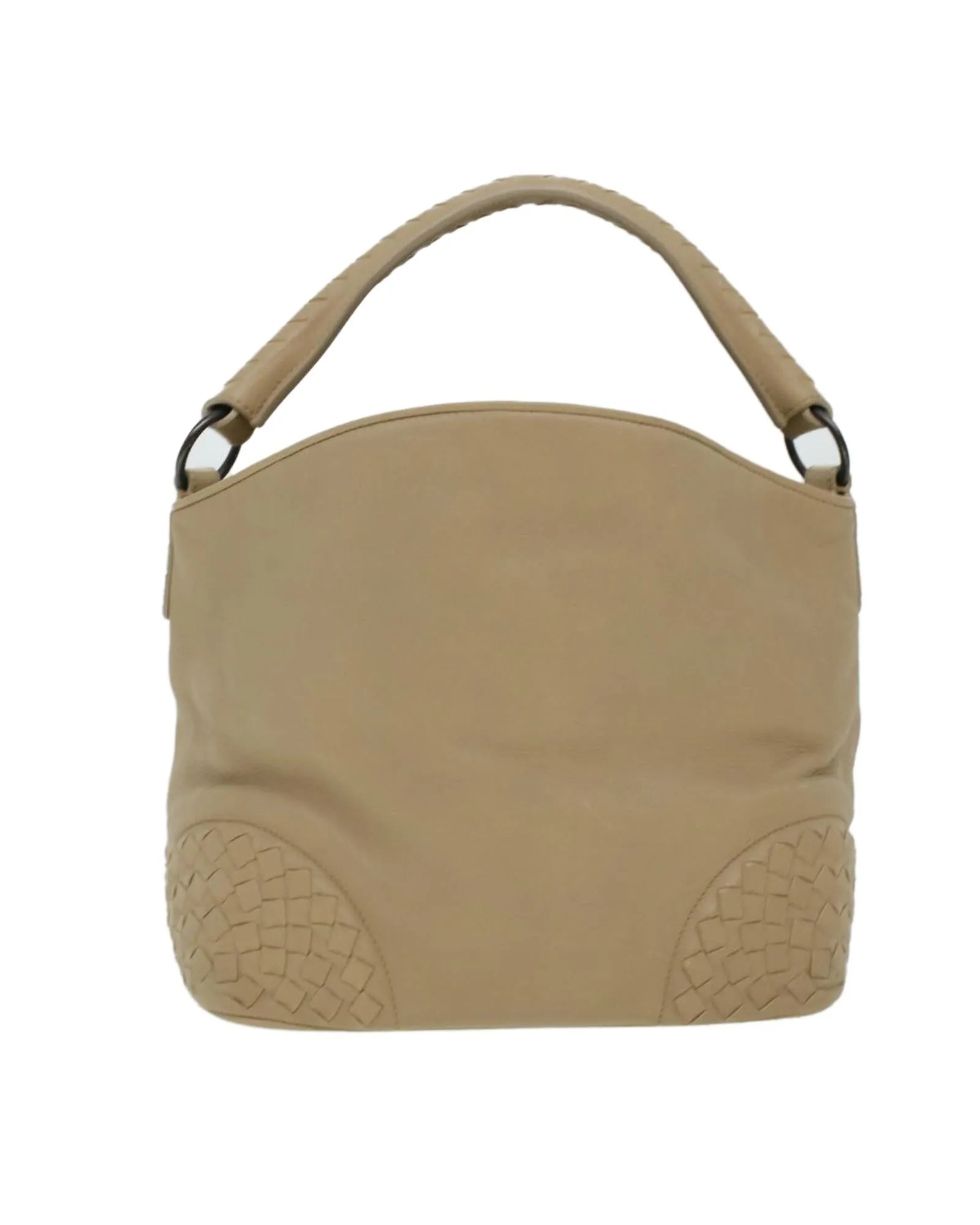 Beige Leather Shoulder Bag - Authenticated (am4282)