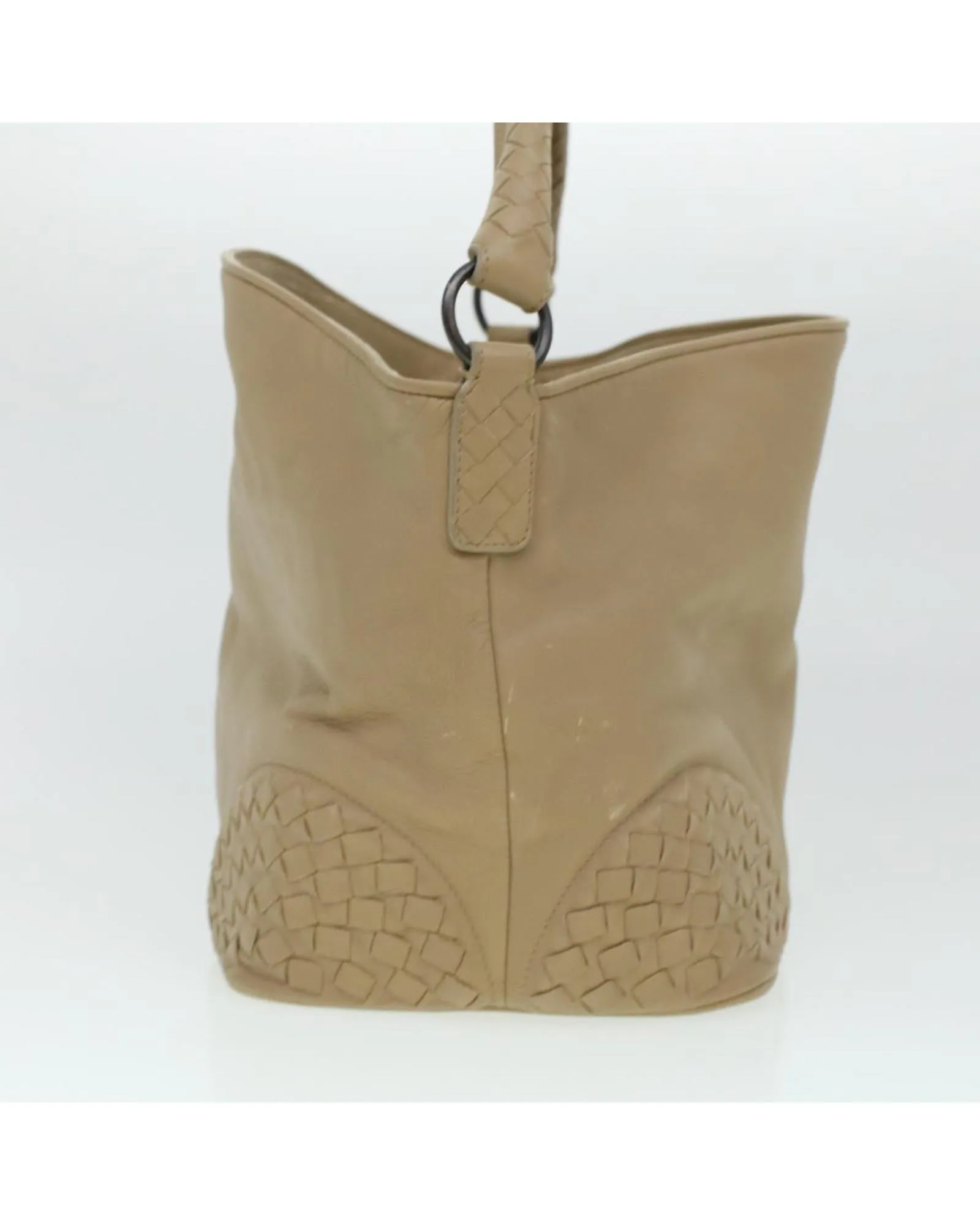 Beige Leather Shoulder Bag - Authenticated (am4282)