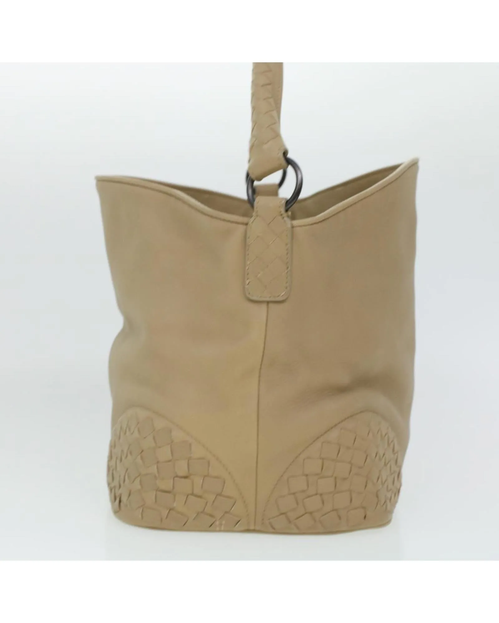 Beige Leather Shoulder Bag - Authenticated (am4282)