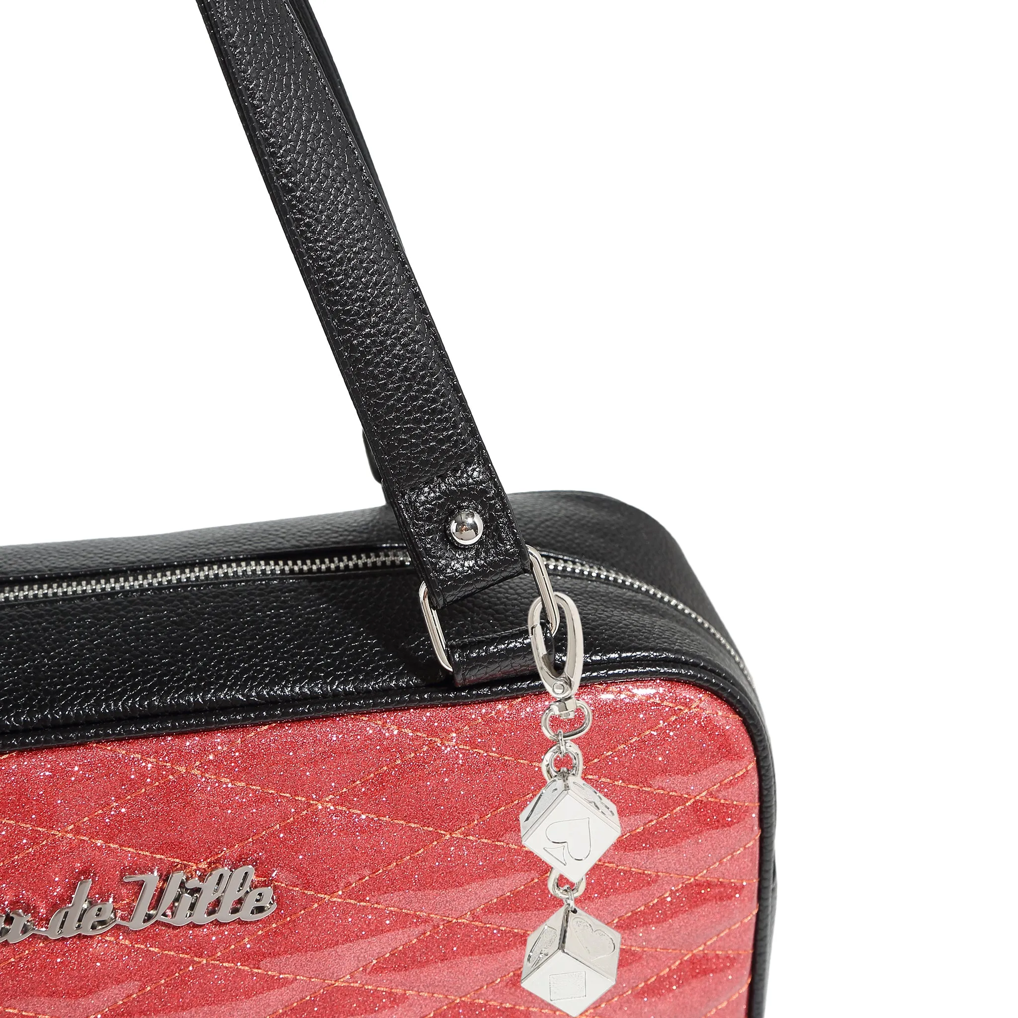 Black and Pink Bubbly Sparkle Speedster Tote