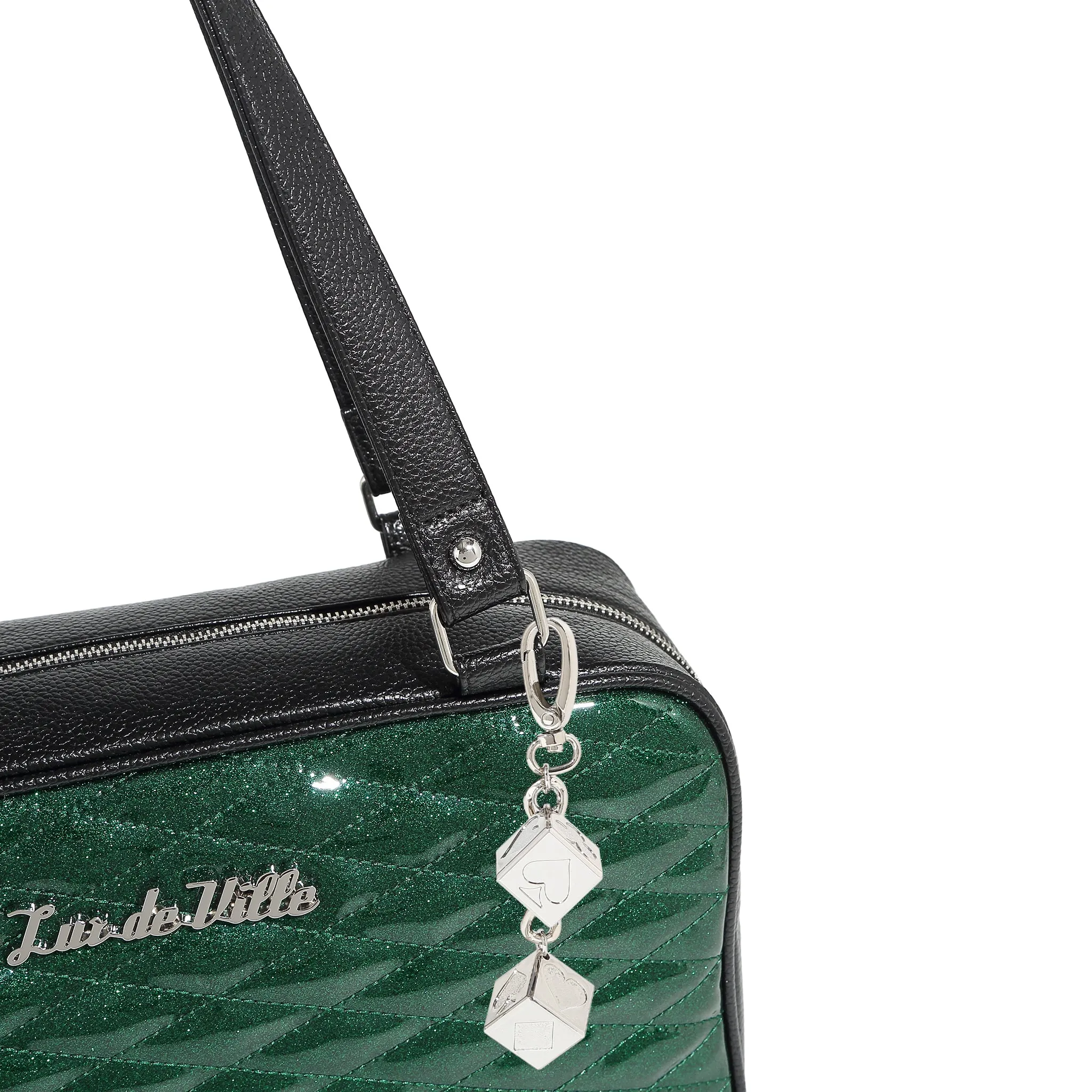 Black and Venus Green Sparkle Speedster Tote