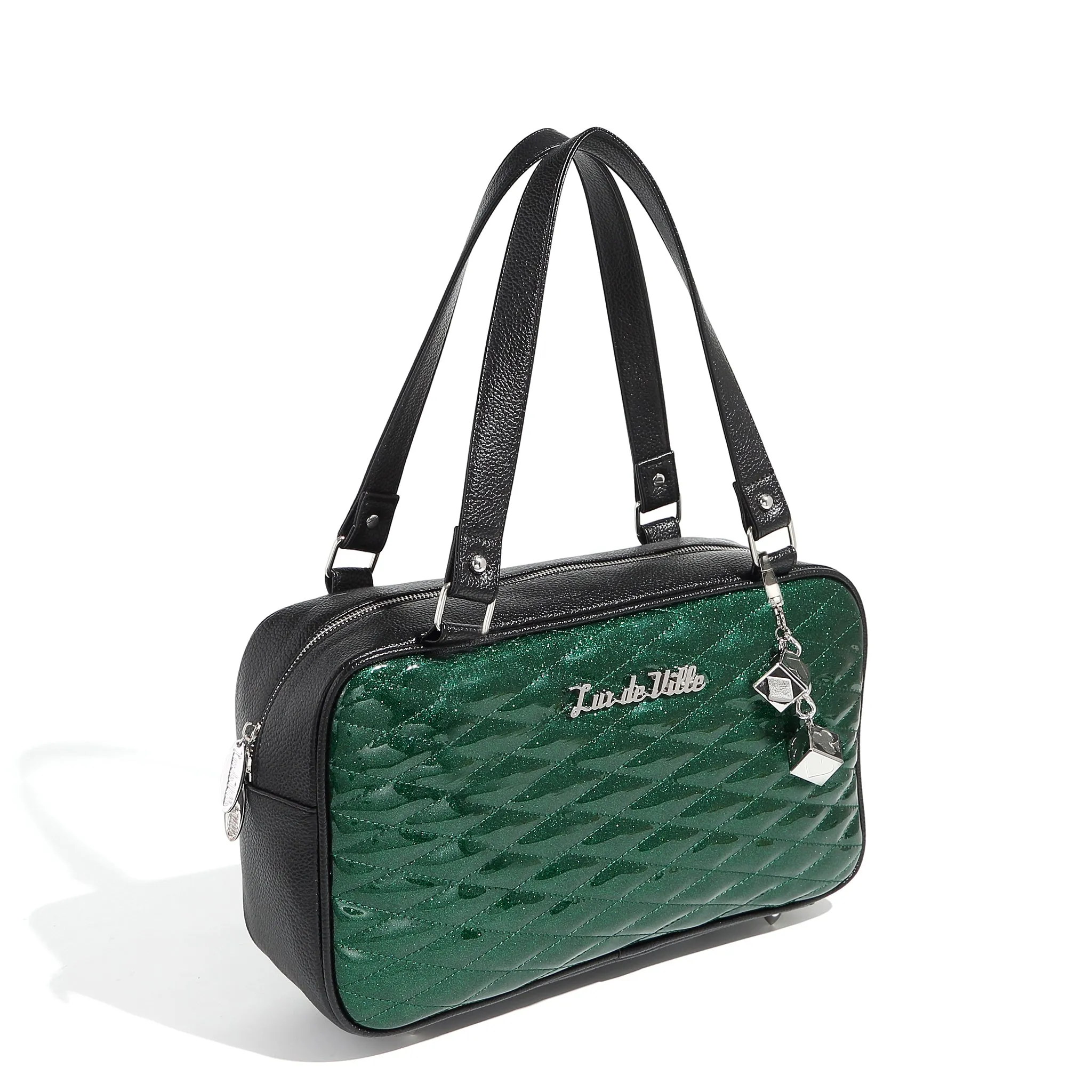 Black and Venus Green Sparkle Speedster Tote