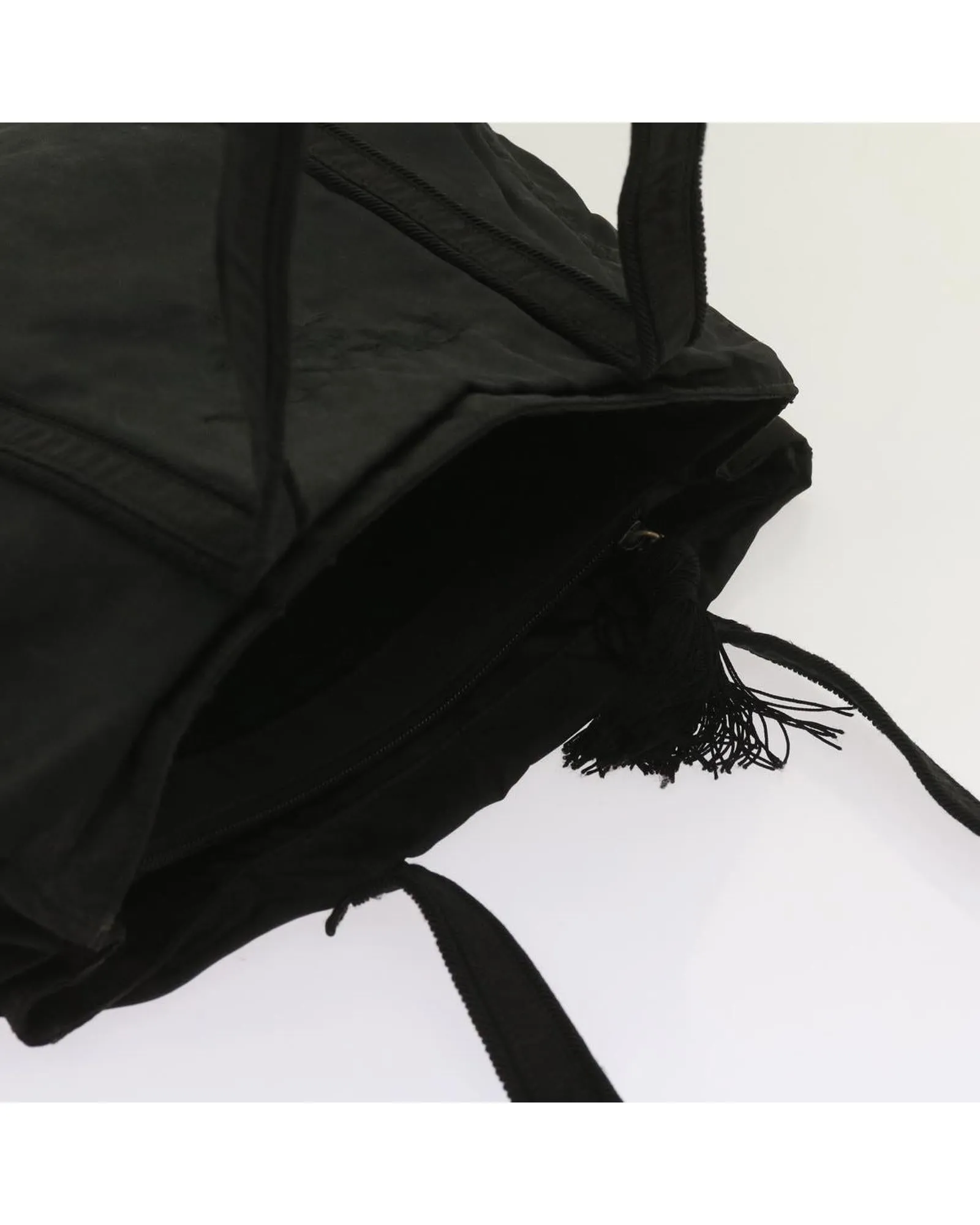 Black Nylon Shoulder Bag with Shoulder Strap - Italian Made