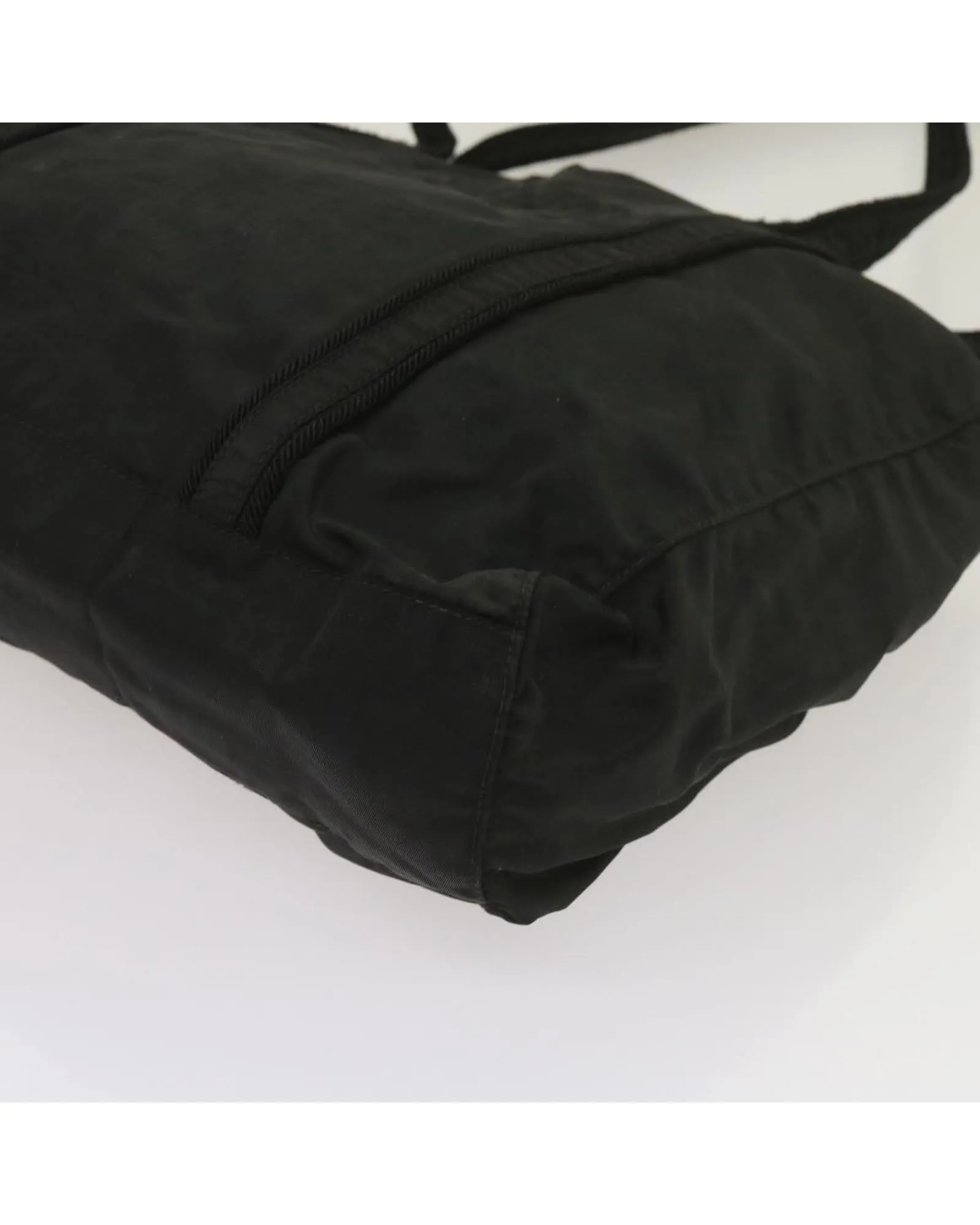 Black Nylon Shoulder Bag with Shoulder Strap - Italian Made