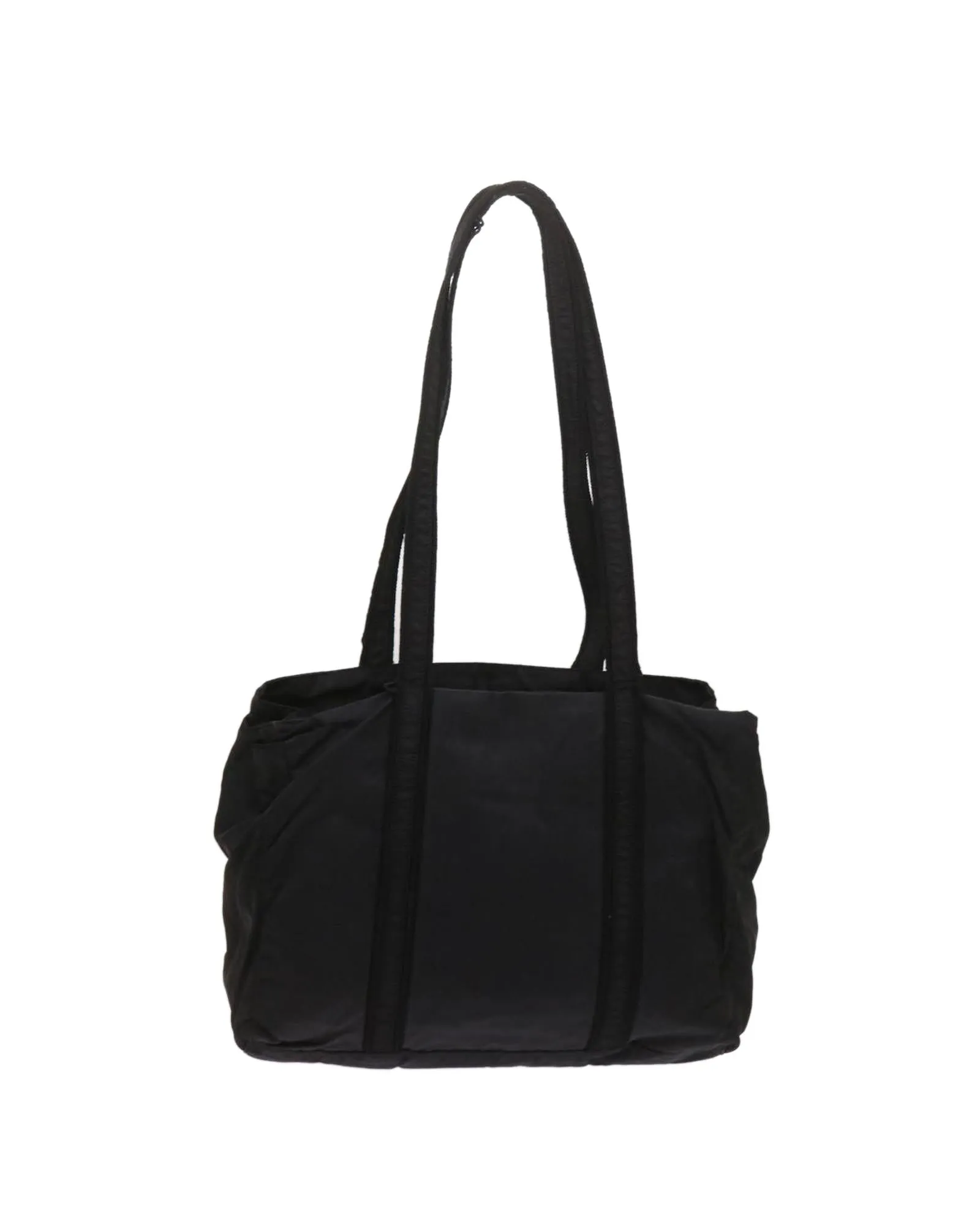 Black Nylon Shoulder Bag with Shoulder Strap - Italian Made