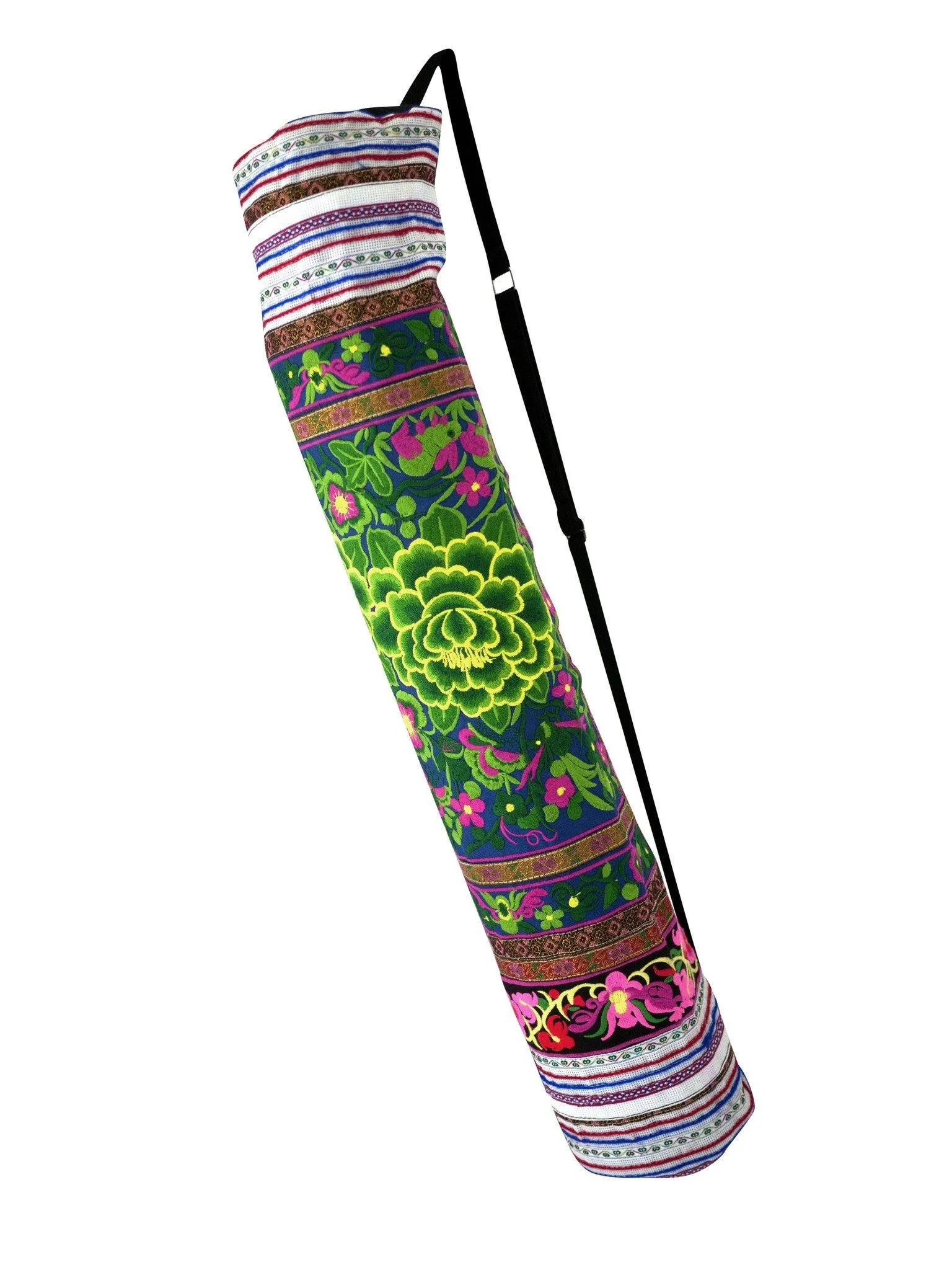 Bohemian Yoga Mat Bag Carrier Embroidered Hill tribe ethnic G