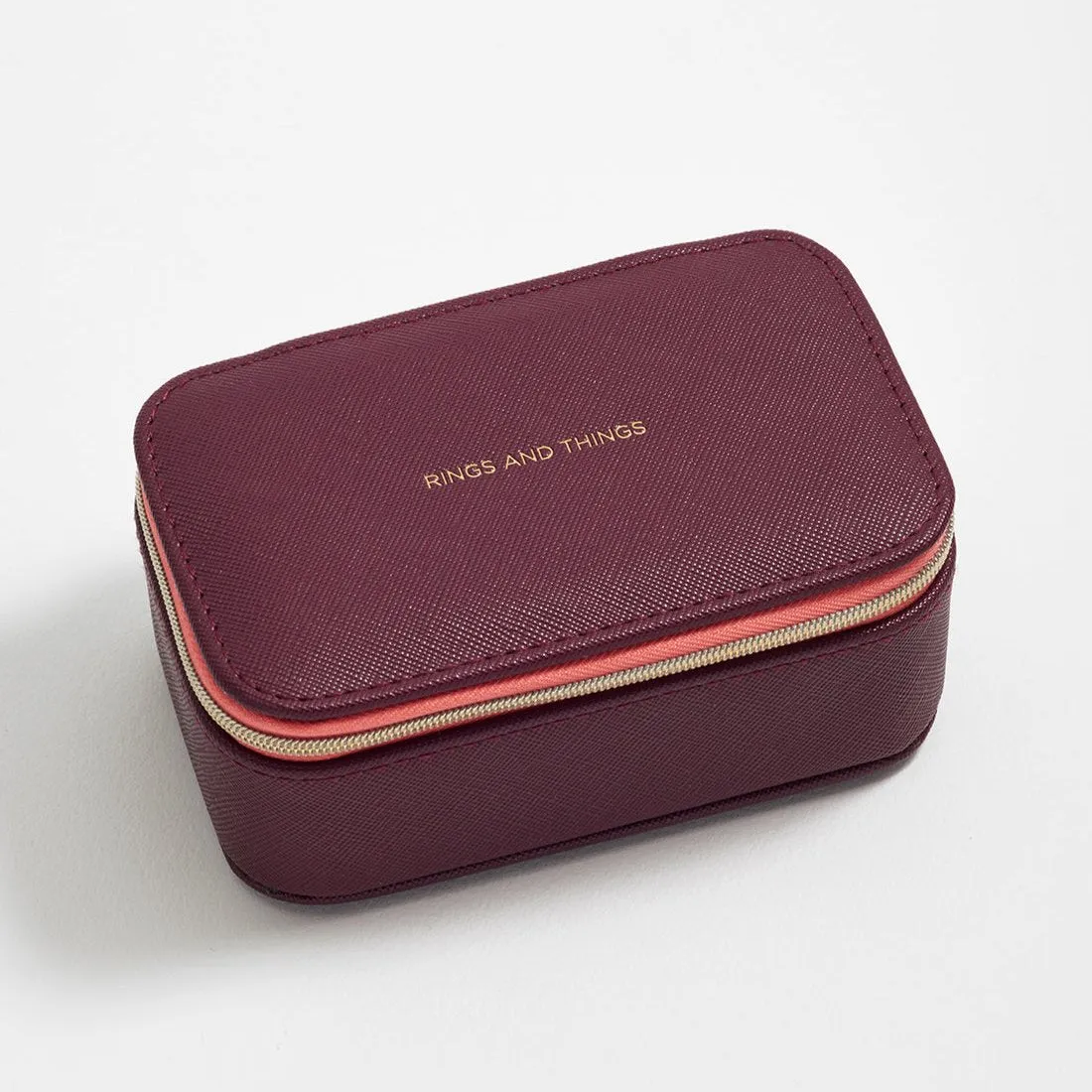 Burgundy Travel Jewelry Box by Estella Bartlett