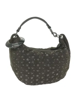 Canvas Brown Shoulder Bag with Star Studs by Jimmy Choo