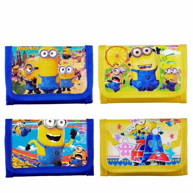 Cartoon Character Yellow Minions Coin Purse Short Wallet Women Children Velcro Type Zipper Money Bag Coin Purse carteras mujer