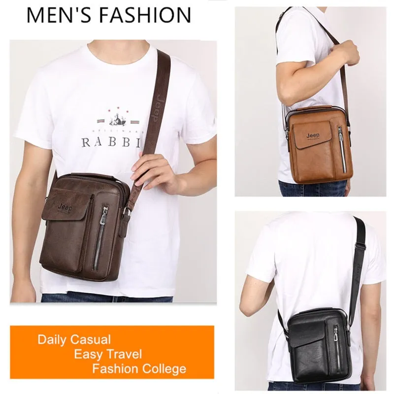 Casual Men Shoulder Bag Vintage Crossbody Bags High Quality Male Bag PU Leather Handbag Capacity Men Messenger Bags