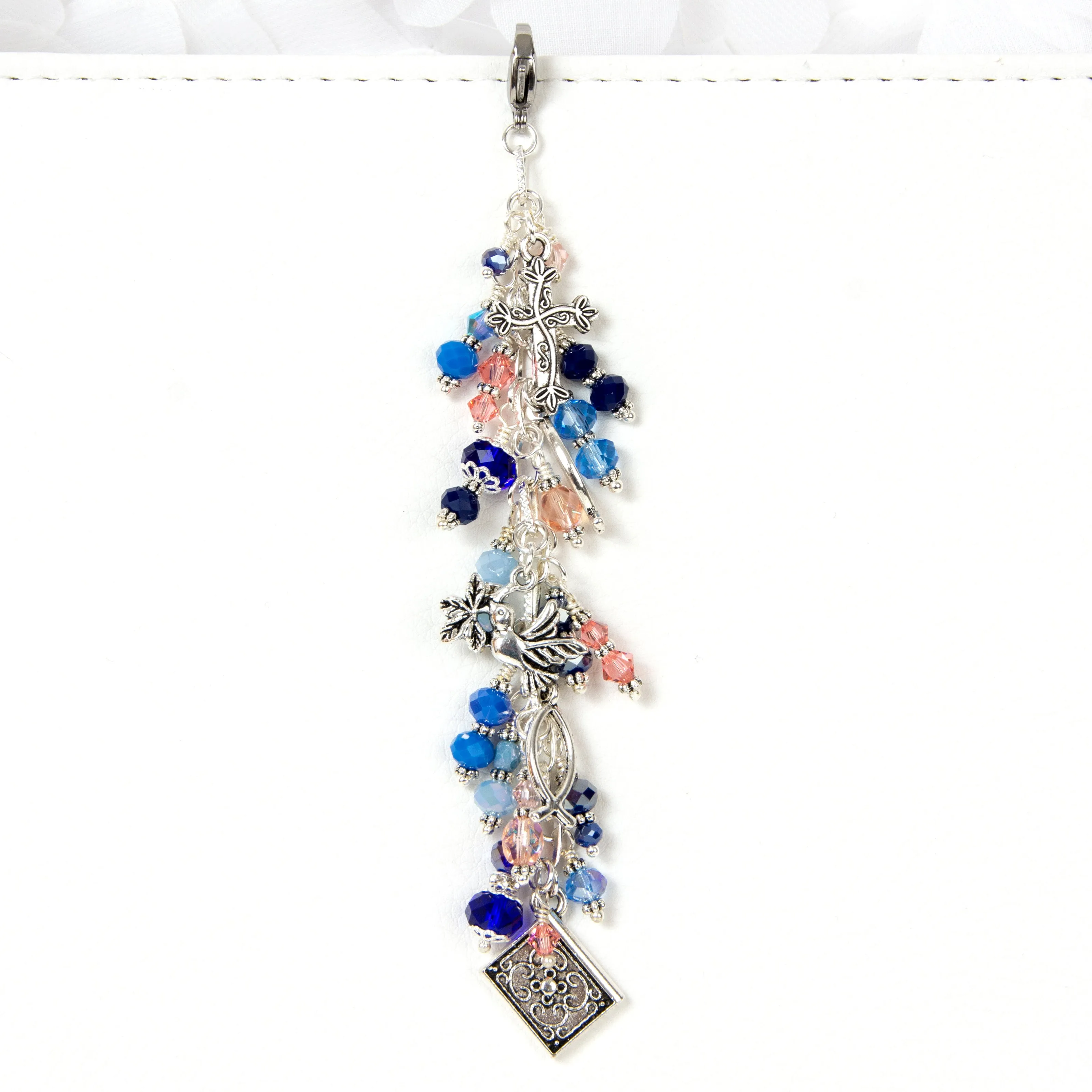 Christian Planner Charm with Crystal Dangle