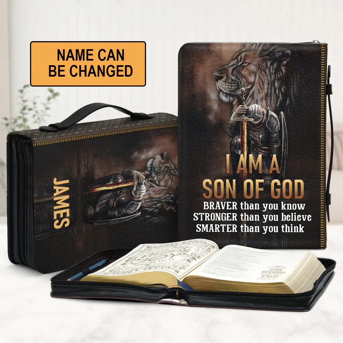 Christianart Bible Cover - I Am A Son Of God - Personalized Bible Cover - Bible Cover For Men - CABBBCV29070324.