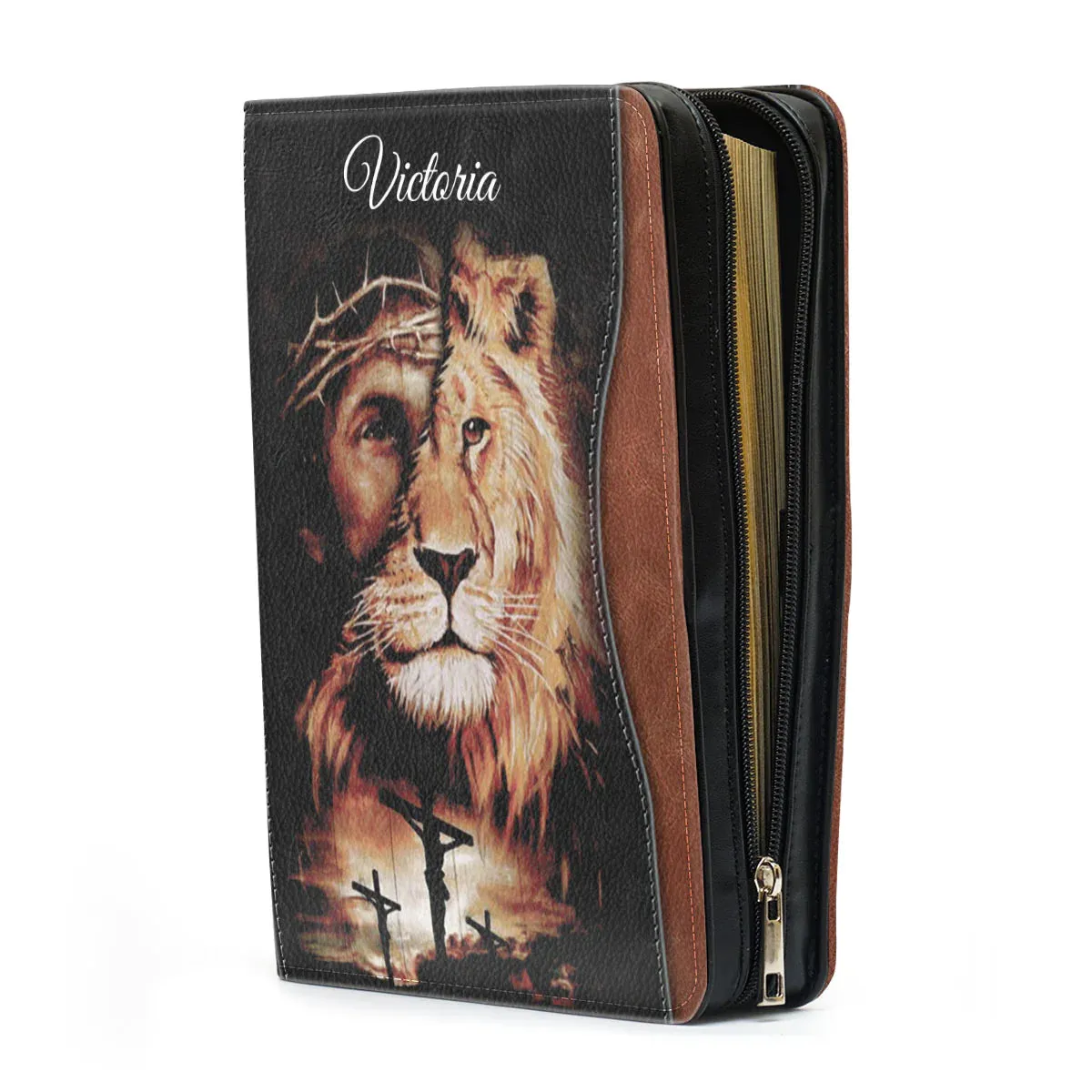 Christianart Bible Cover - If God Is For Me Who Can Be Against Me - Personalized Bible Cover - Bible Cover For Men - CABBBCV24070324.