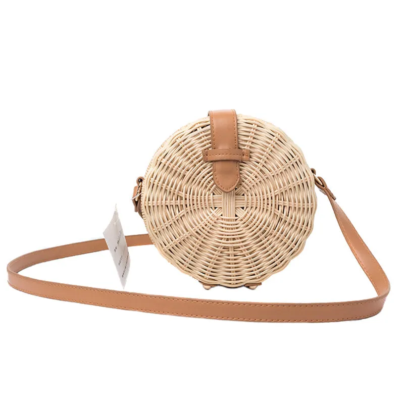 Circular Bohemian Bali Rattan Beach Handbag