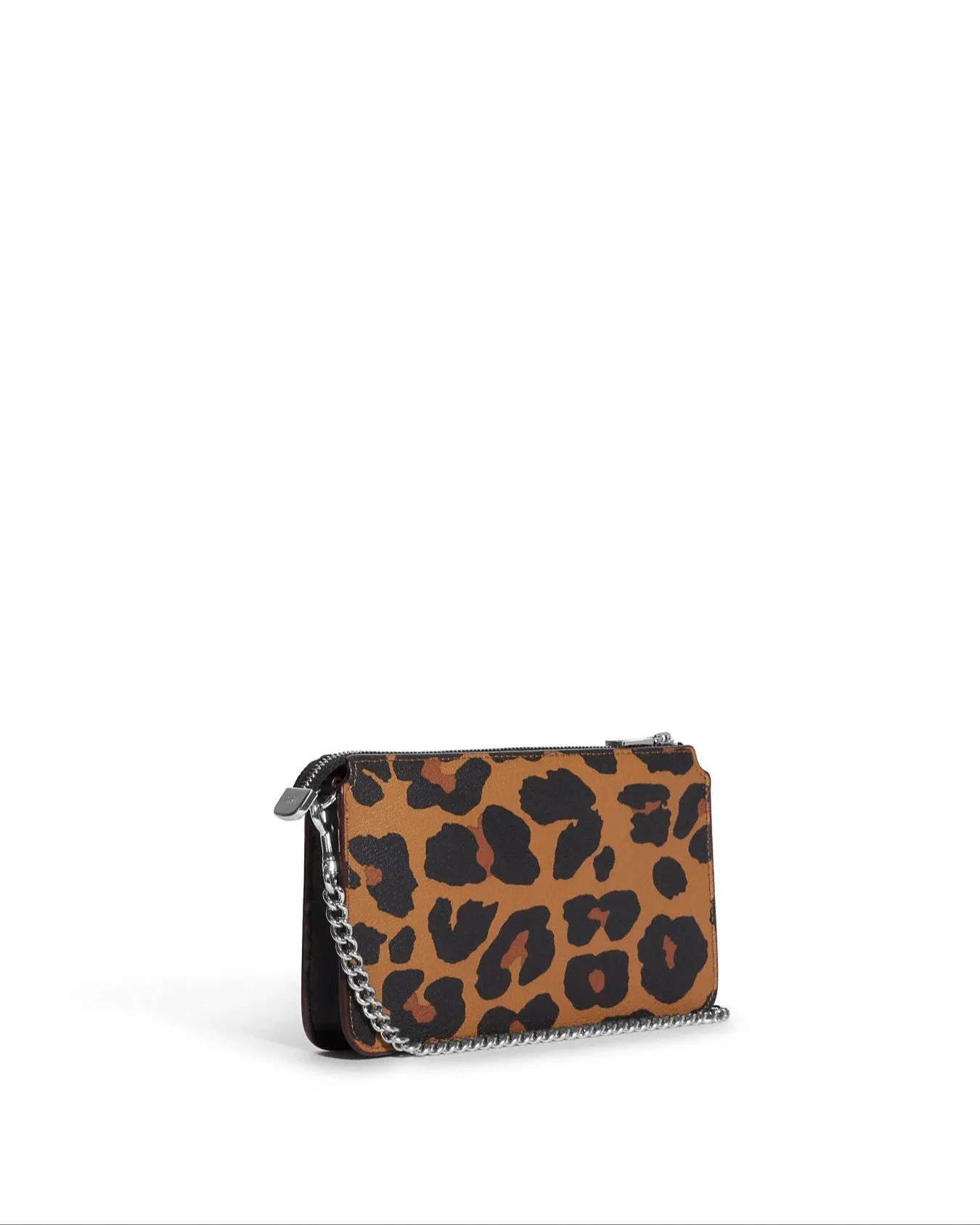 Coach Poppy Crossbody With Card Case With Leopard Print And Signature Canvas