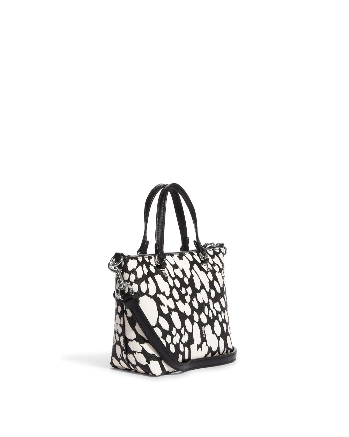 Coach Women's Black & Chalk Multi Mini Gallery Crossbody With Spotted Animal Print