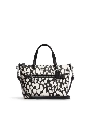 Coach Women's Black & Chalk Multi Mini Gallery Crossbody With Spotted Animal Print