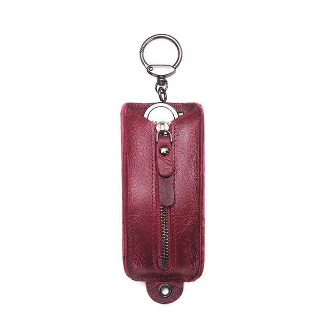 CONTACT'S 2017 Key Holder Wallet 100% Genuine Leather Unisex Solid Key Wallet Organizer Bag Keys Housekeeper Wallet 3 Color