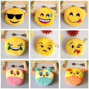 Cute Mini Change Coin Purses for Kids Smile Face Bag Women Plush Purse Lady fashion Children Wallets Pouch Girls Handbag Bolsa