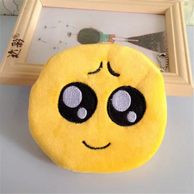 Cute Mini Change Coin Purses for Kids Smile Face Bag Women Plush Purse Lady fashion Children Wallets Pouch Girls Handbag Bolsa