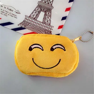 Cute Mini Change Coin Purses for Kids Smile Face Bag Women Plush Purse Lady fashion Children Wallets Pouch Girls Handbag Bolsa