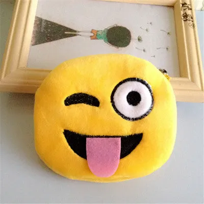 Cute Mini Change Coin Purses for Kids Smile Face Bag Women Plush Purse Lady fashion Children Wallets Pouch Girls Handbag Bolsa