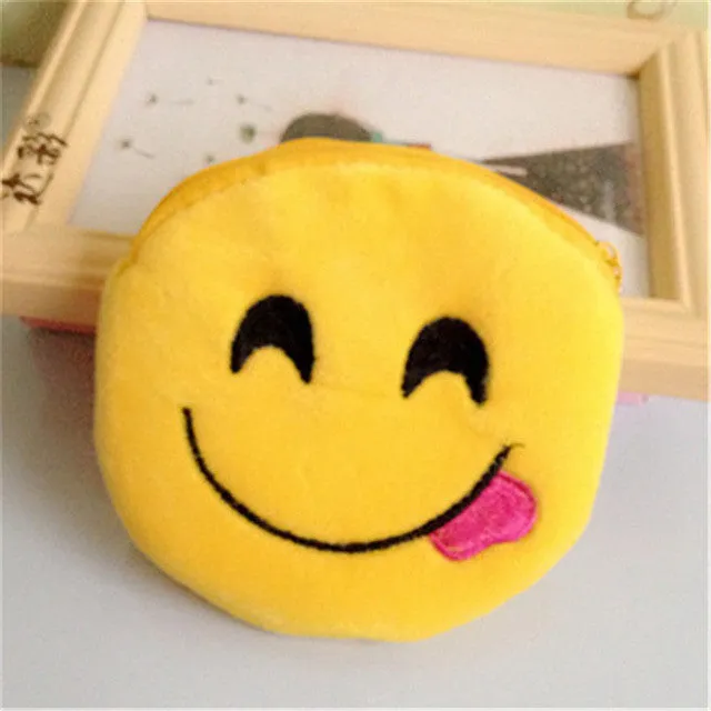 Cute Mini Change Coin Purses for Kids Smile Face Bag Women Plush Purse Lady fashion Children Wallets Pouch Girls Handbag Bolsa