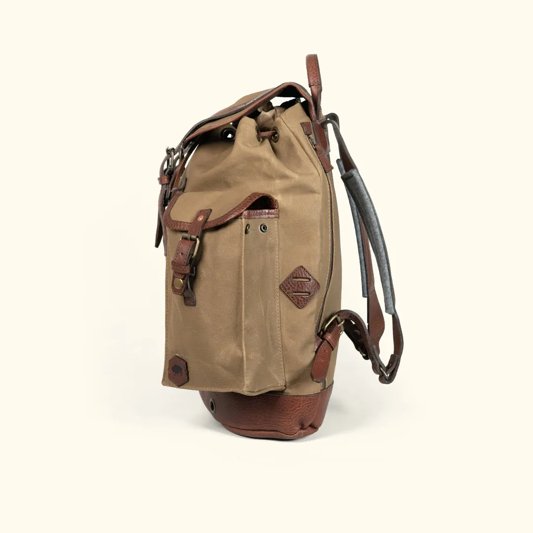 Dakota Reserve Waxed Canvas Rucksack | Field Khaki