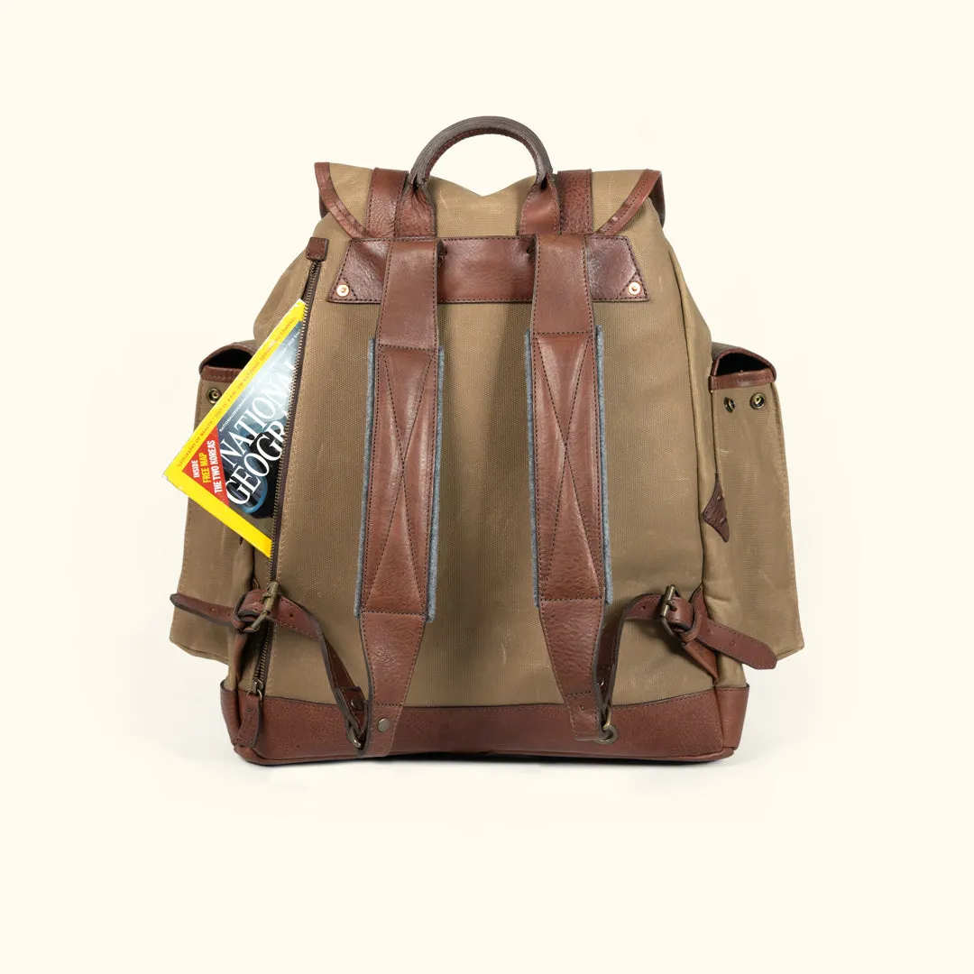 Dakota Reserve Waxed Canvas Rucksack | Field Khaki