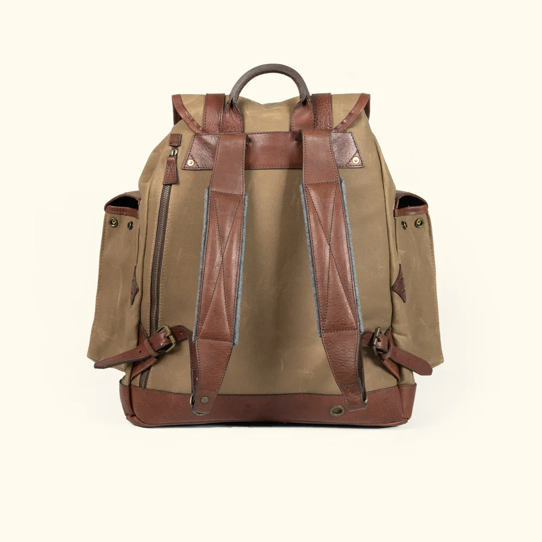 Dakota Reserve Waxed Canvas Rucksack | Field Khaki