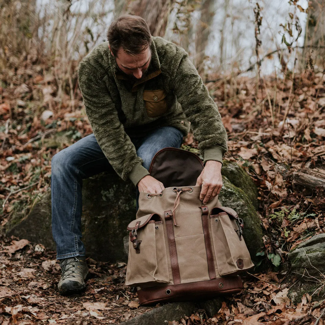 Dakota Reserve Waxed Canvas Rucksack | Field Khaki