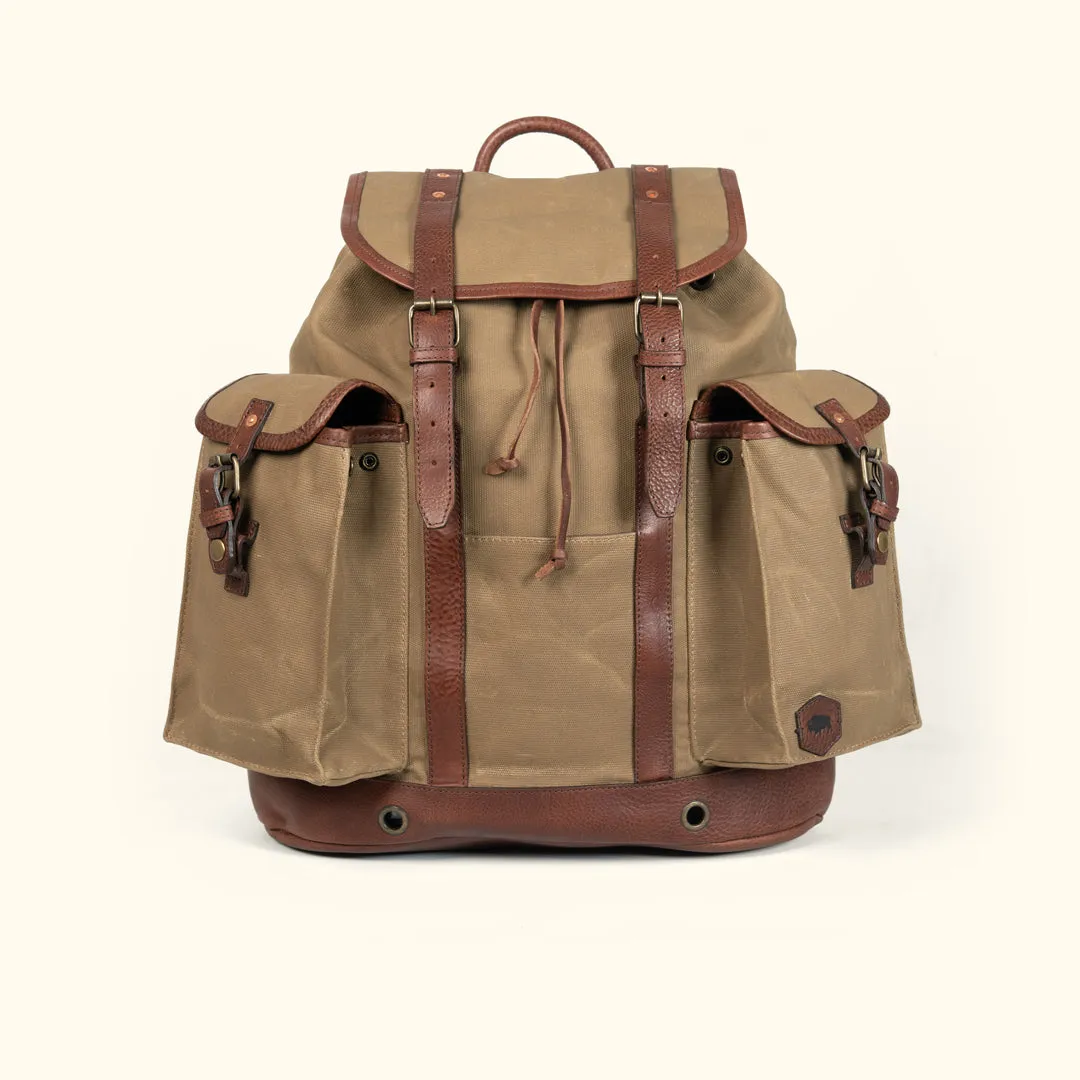 Dakota Reserve Waxed Canvas Rucksack | Field Khaki