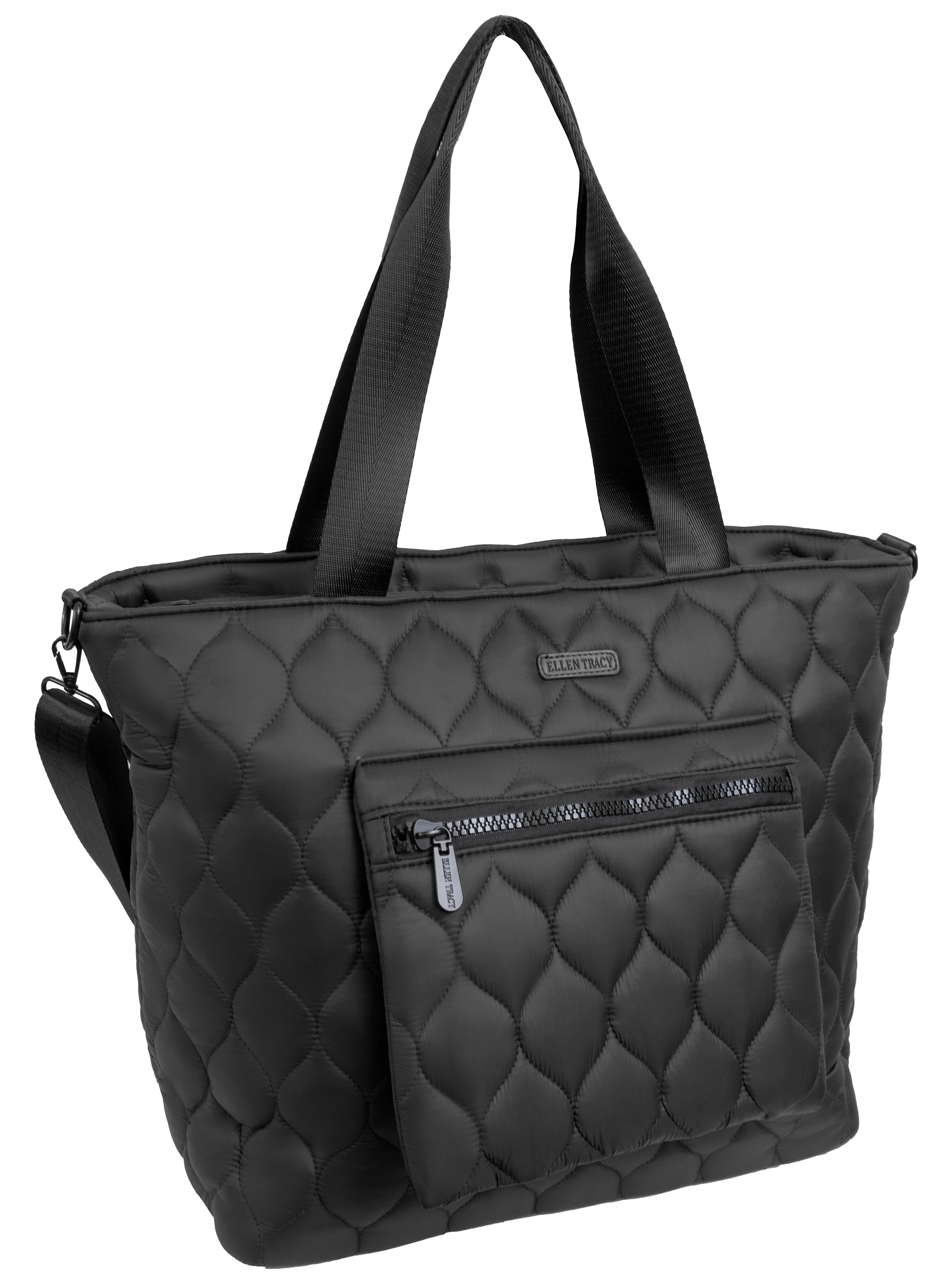 Ellen Tracy Nylon Quilted Puffer Travel Tote ETT2145-001-BK