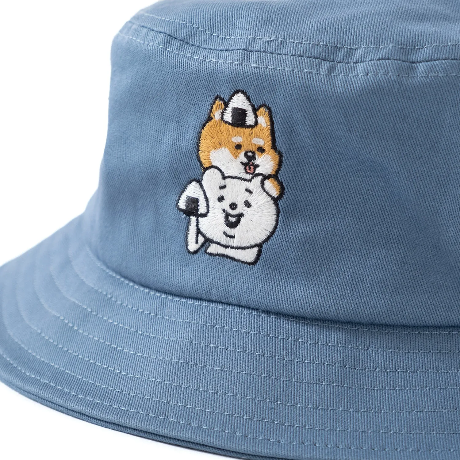 (EX412) Onigiri Graphic Embroidery Bucket Hat