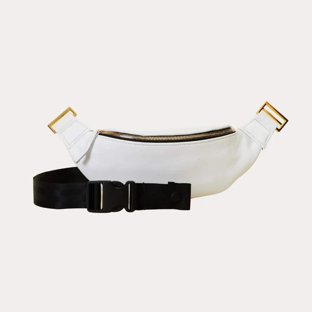 Fanny Pack   Crossbody Bag | White   Gold Hardware