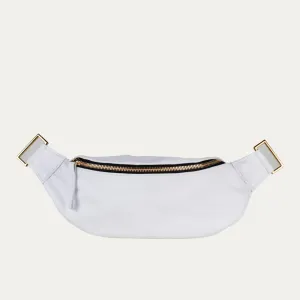 Fanny Pack   Crossbody Bag | White   Gold Hardware