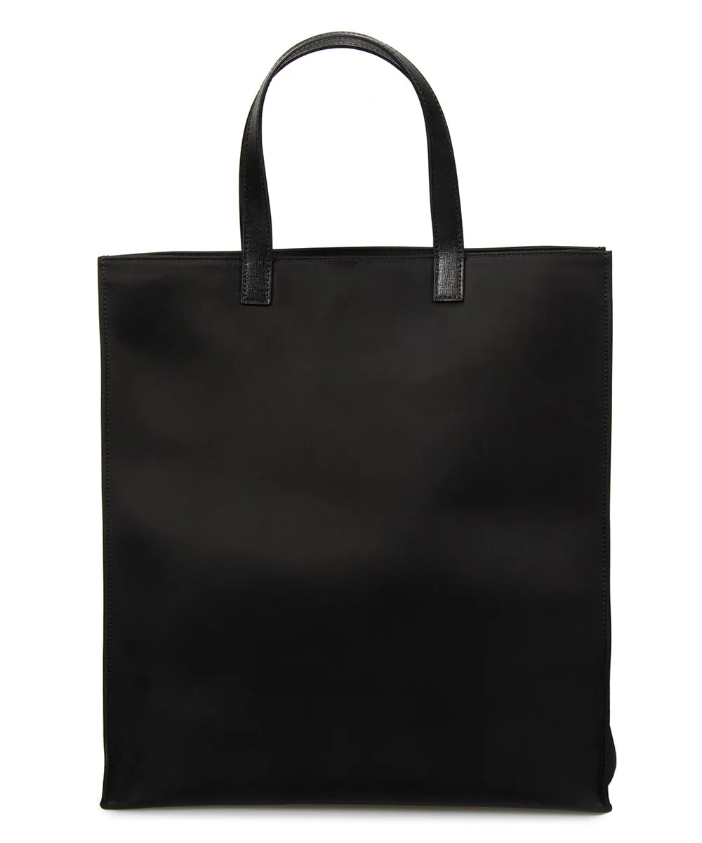 Fendi Large Black Grocery Tote with Apple Design