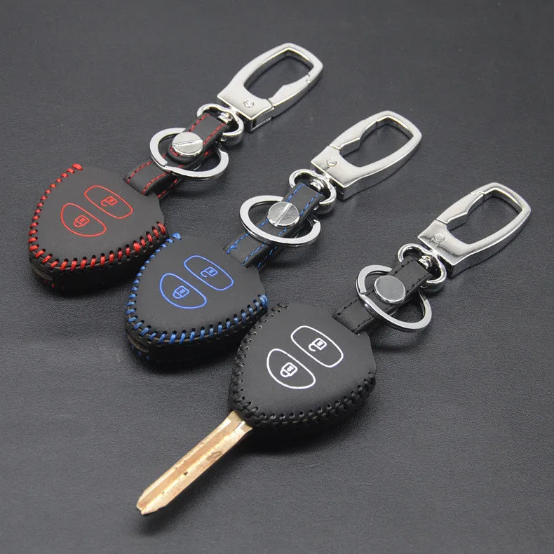 For Toyota Key Case For Carina Camry Corolla Crown Harrier Mark Rav4 Reiz Yaris Leather Wallet Keychain For Toyota Key Cover