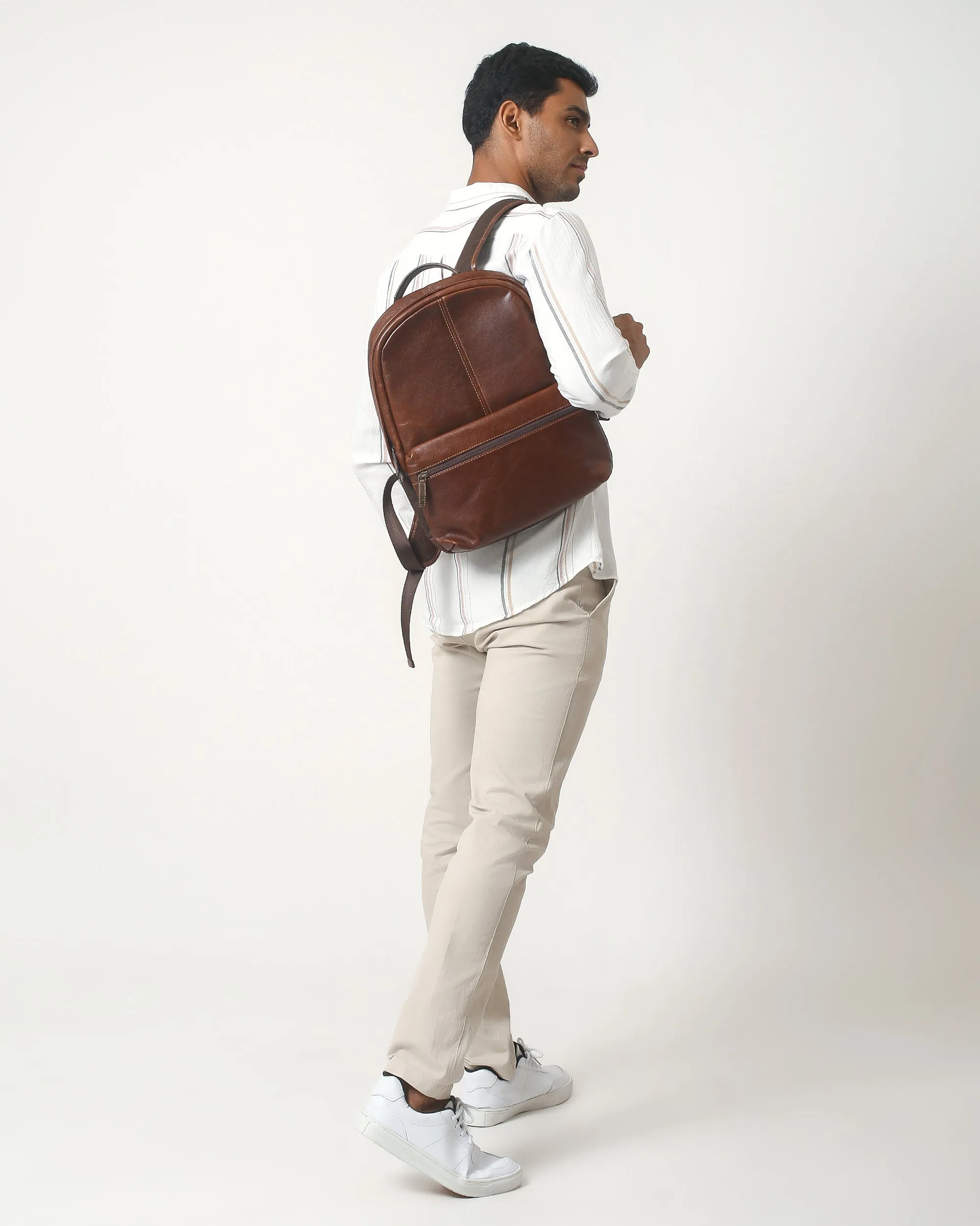 Garth Slim Leather Backpack