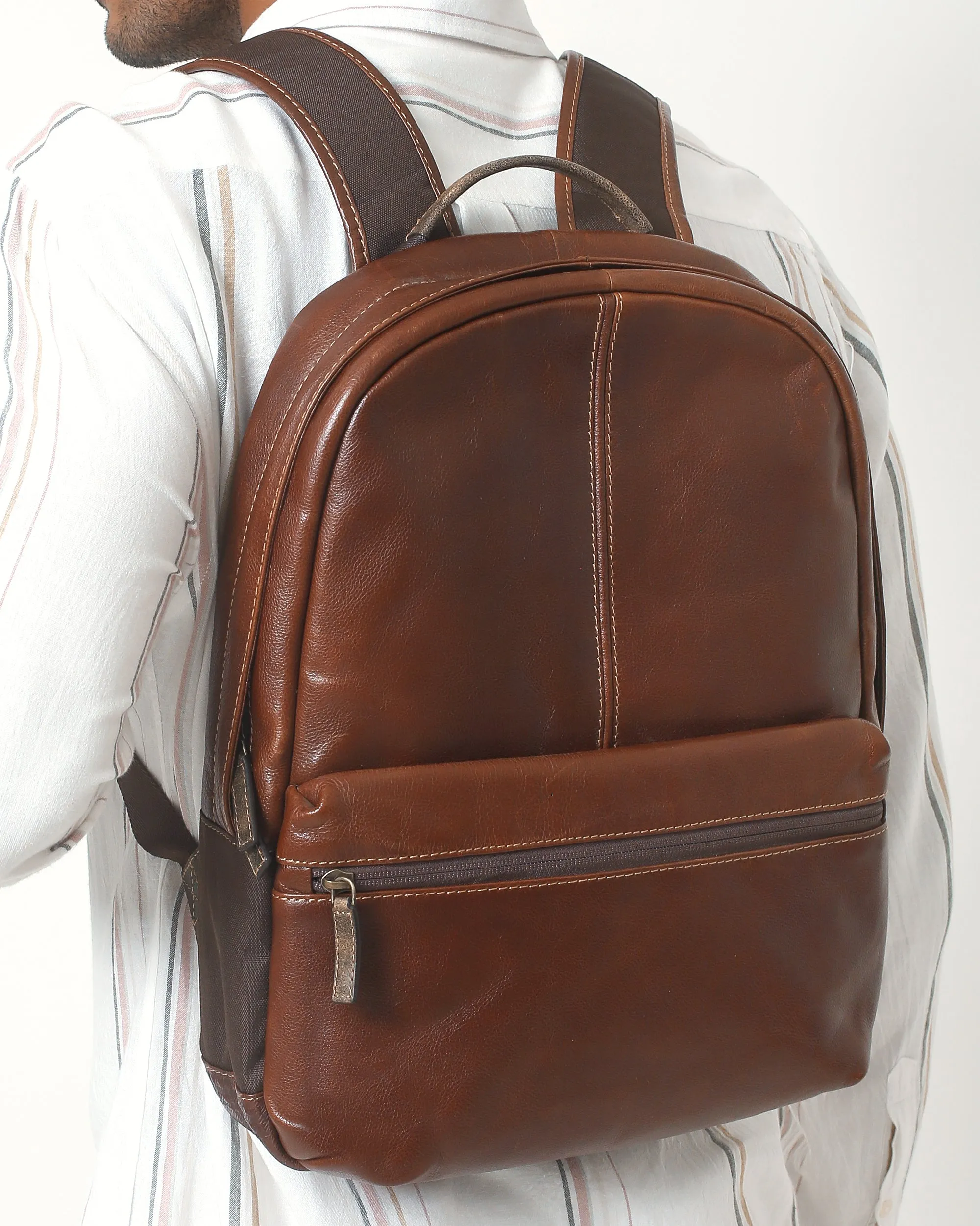 Garth Slim Leather Backpack